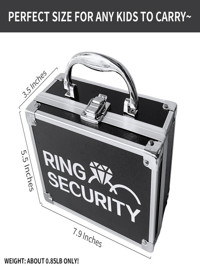 COSLANLEE Wedding Ring Bearer Box for Young Boys, Portable Buckle Closured Security Briefcase with Padded Pillow Lining, Ring Bearer Gifts for Ceremony Proposal 7.9 x 5.5 x 3.5 inch - Image 3